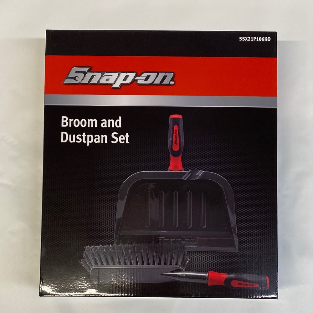 Snap-on Broom and Dustpan Set - Black & Red